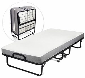 Milliard Diplomat Folding Bed – Twin Size - with Luxurious Memory Foam Mattress and a Super Strong Sturdy Frame – 75” x 38