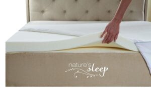 Nature’s Sleep Cool IQ Twin Size 2.5 Inch Thick, 3.5 Pound Density Viscoelastic Memory Foam Mattress Topper with Microfiber Fitted Cover and 18 Inch Skirt