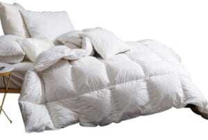 SNOWMAN White Goose Down Comforter Full/Queen Size 100% Cotton Shell Down Proof-Solid White Hypo-allergenic