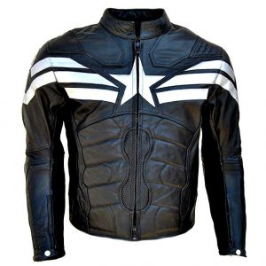 Classy Biker Motorcycle Black Captain America Jacket
