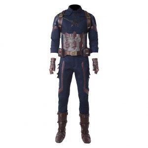 Superhero Captain Soldier Costume Deluxe Halloween Cosplay PU Suit