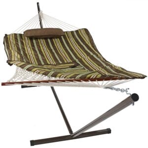 Sunnydaze Desert Stripe Cotton Rope Hammock Stand