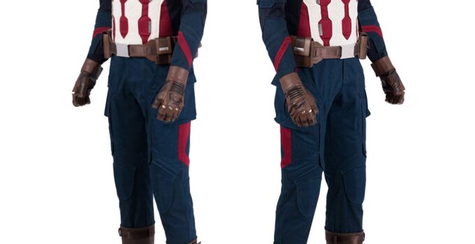 Superhero Captain Soldier Costume Deluxe Halloween Cosplay 2024