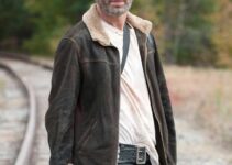 Walking Dead Rick Grimes Season 5 Leather Jacket Fur Collar 2024